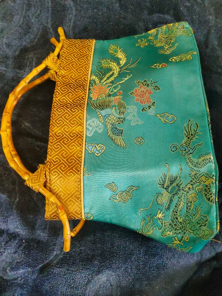 Vintage Dragon &amp; Phoenix Brocade Clutch