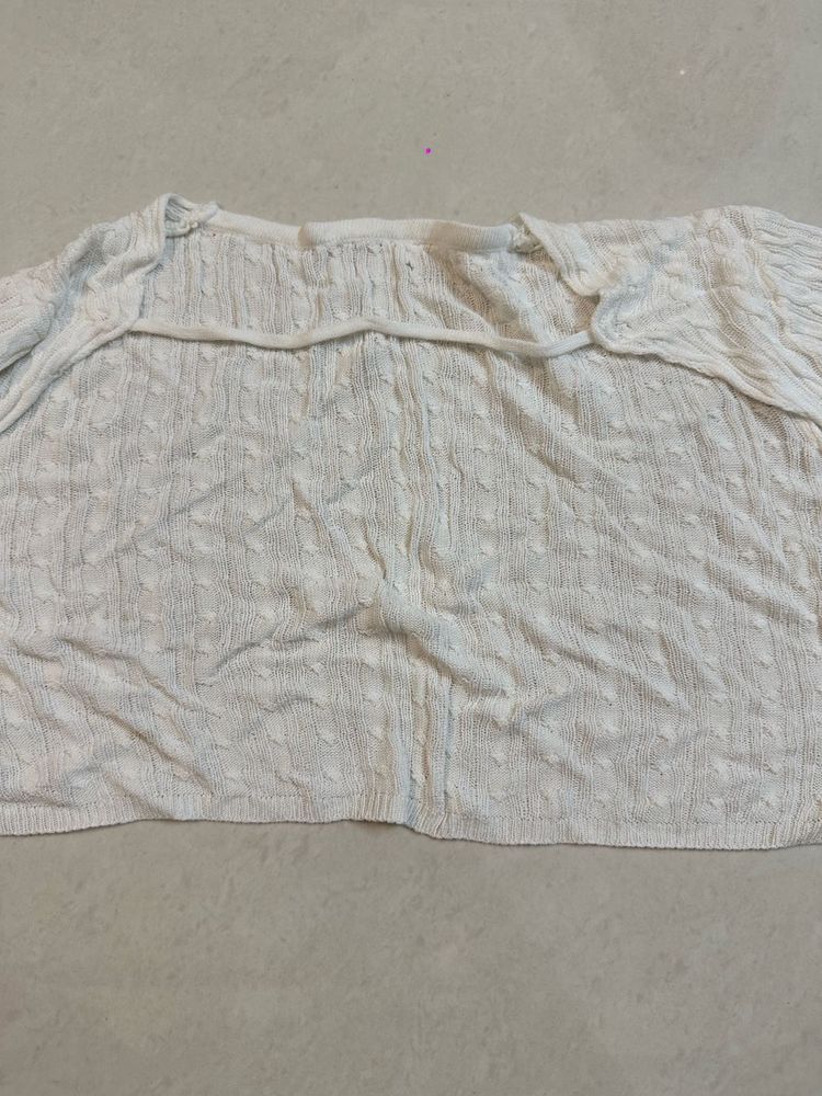 Cream Cable Knit coverup