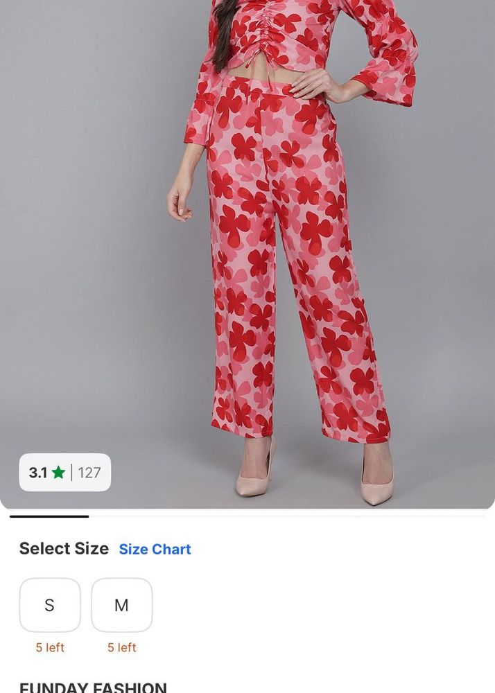 Floral Print red Co-ord Set