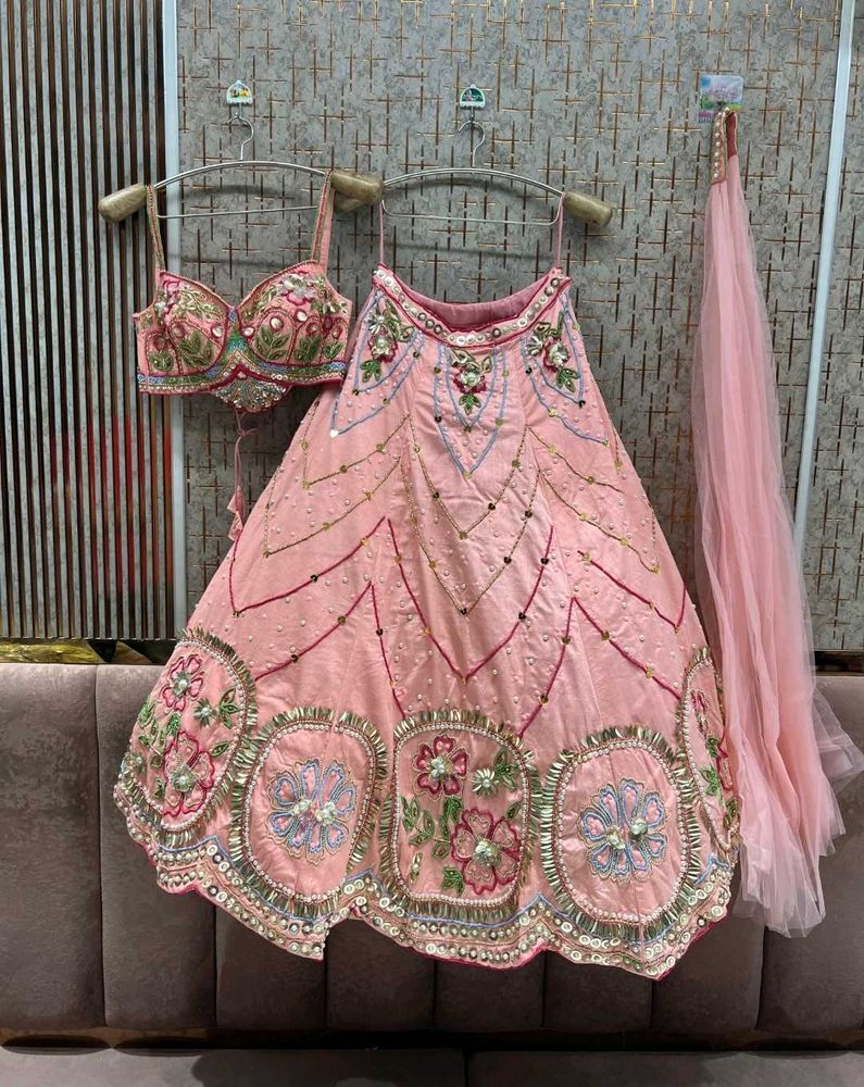 Stunning Pink Embroidered Lehenga Choli