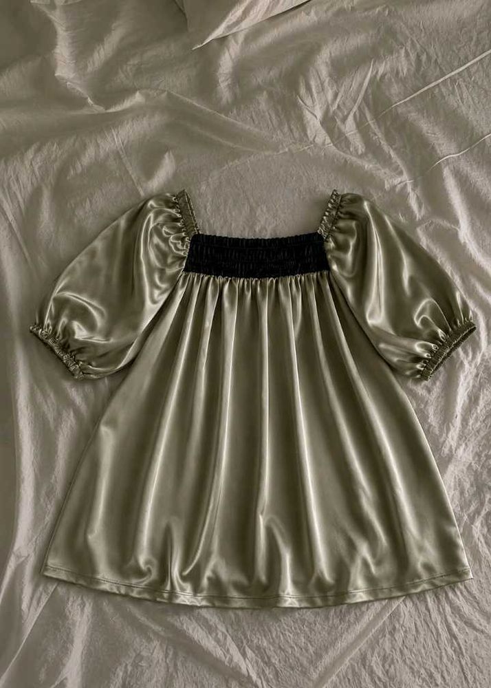 Satin Square Neck Mini Dress