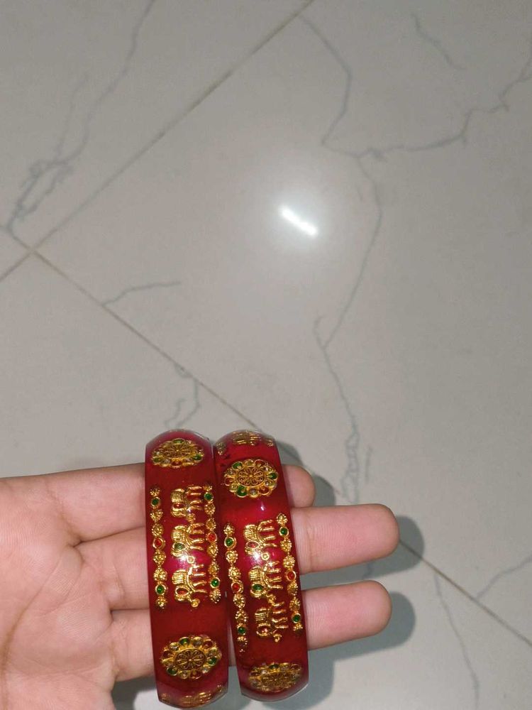 Red &amp; Gold Bangles