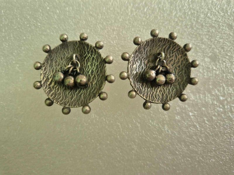 Vintage Oxidized Silver Earrings