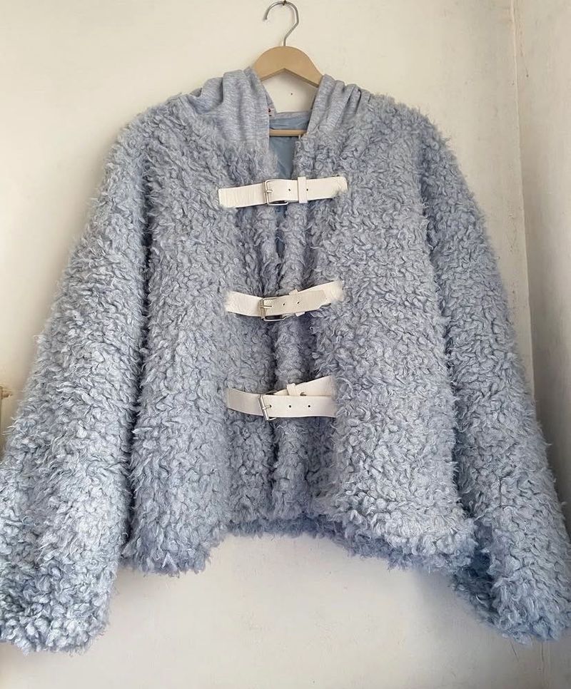 Cozy Blue Faux Fur Hooded Jacket