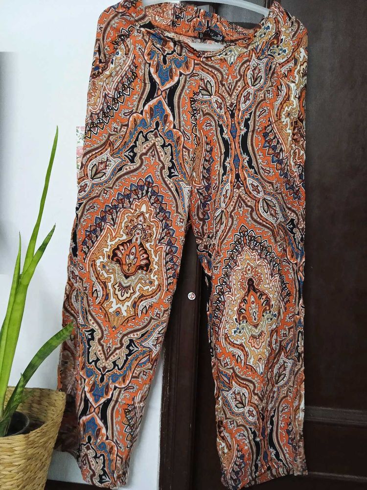 Boho Paisley Print Palazzo Pants