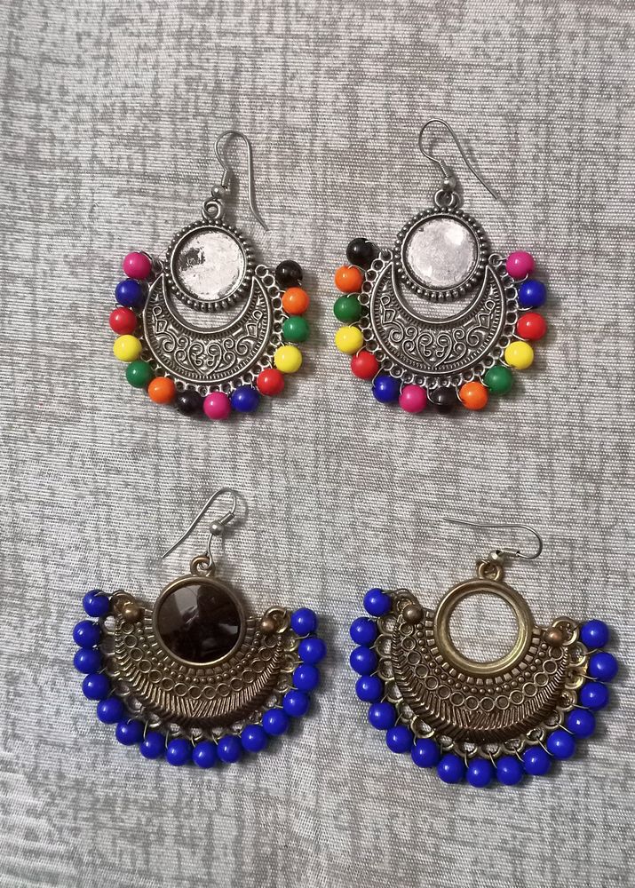 Silver Earrings Combo Of 2 Pair