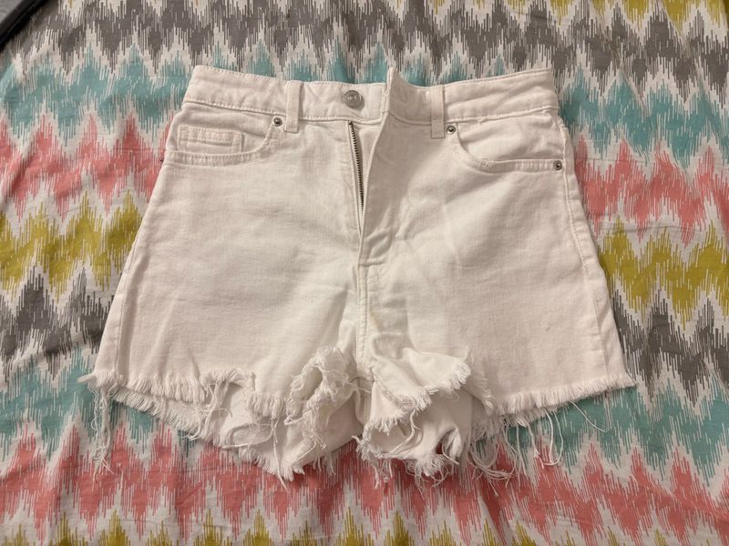 White Denim Cutoff Shorts