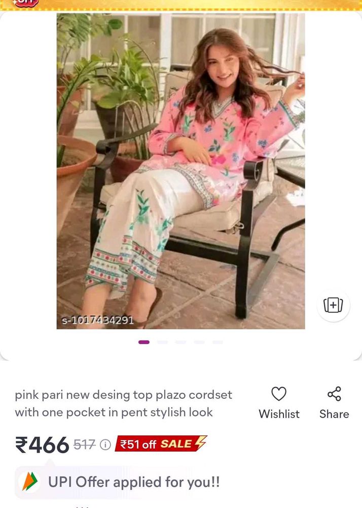 Stylish Pink Floral Kurta Palazzo Set