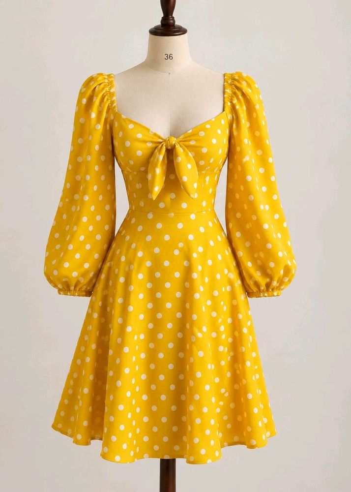 💛Yellow Polka Dot Mini Dress💛