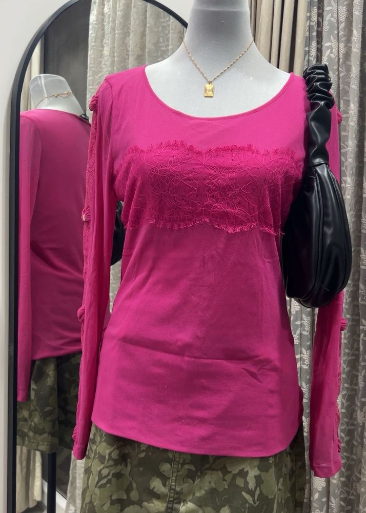 JETEZO Long Sleeve Lace Top