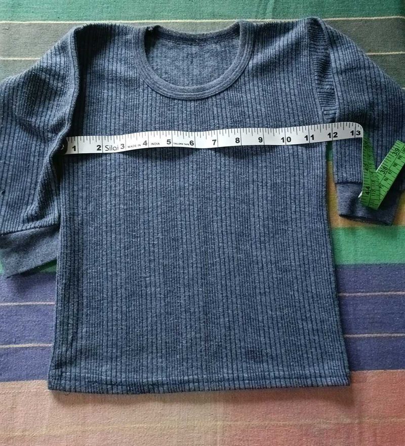Blue Thermal Top - Cozy Warmth