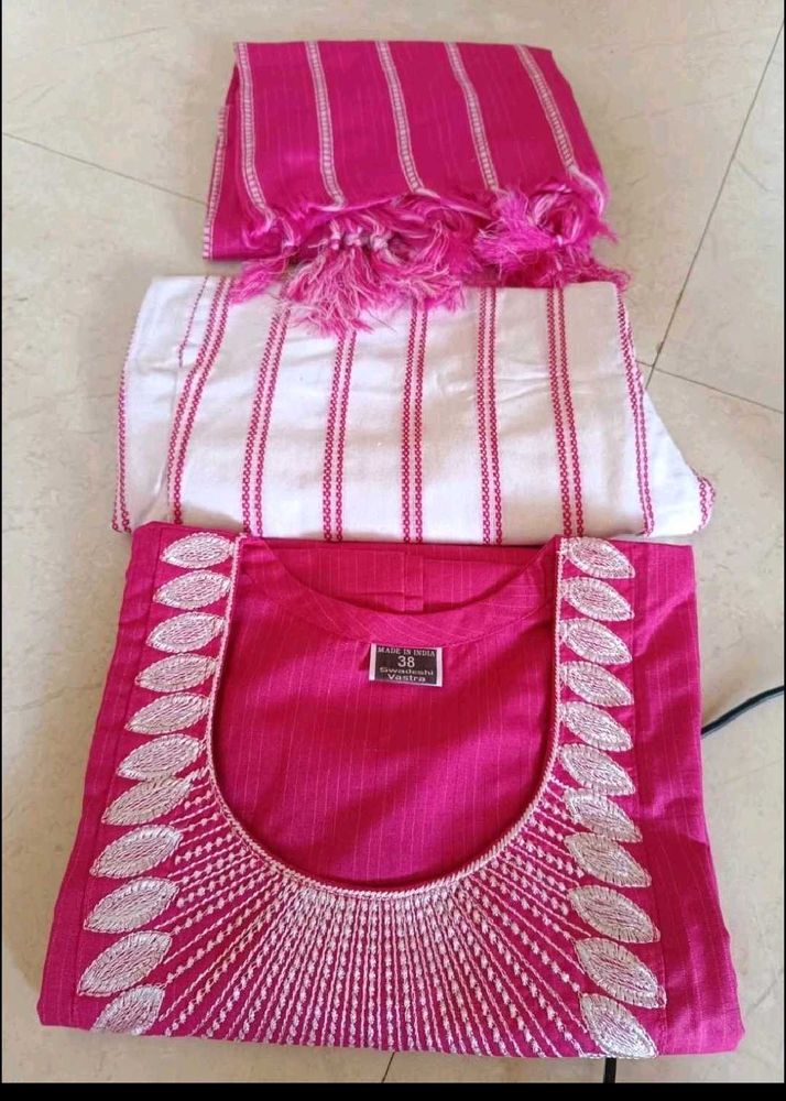 New Elegant Pink Kurta Set with Dupatta