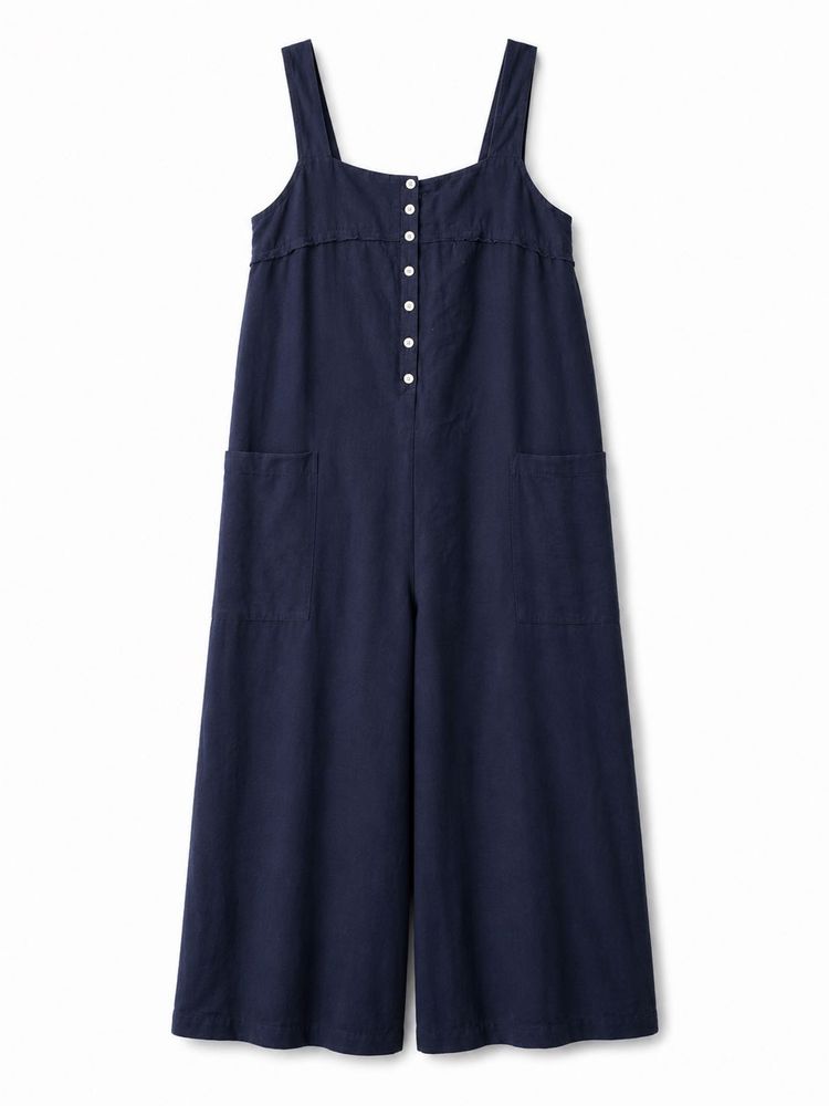 Urbanic Navy Blue Wide-Leg Jumpsuit
