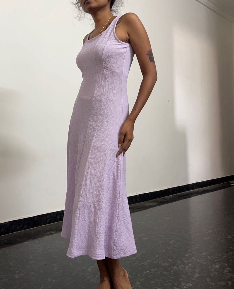 Lavender Textured Midi Dress