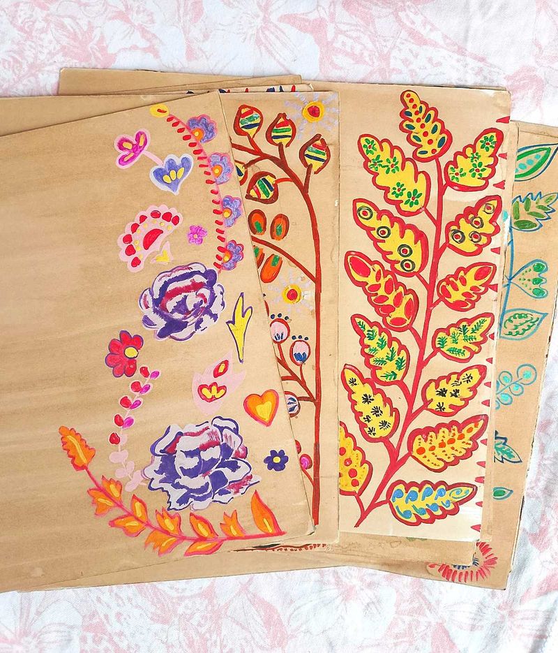 Hand-painted Vintage Sheets for Arts &amp; Crafts