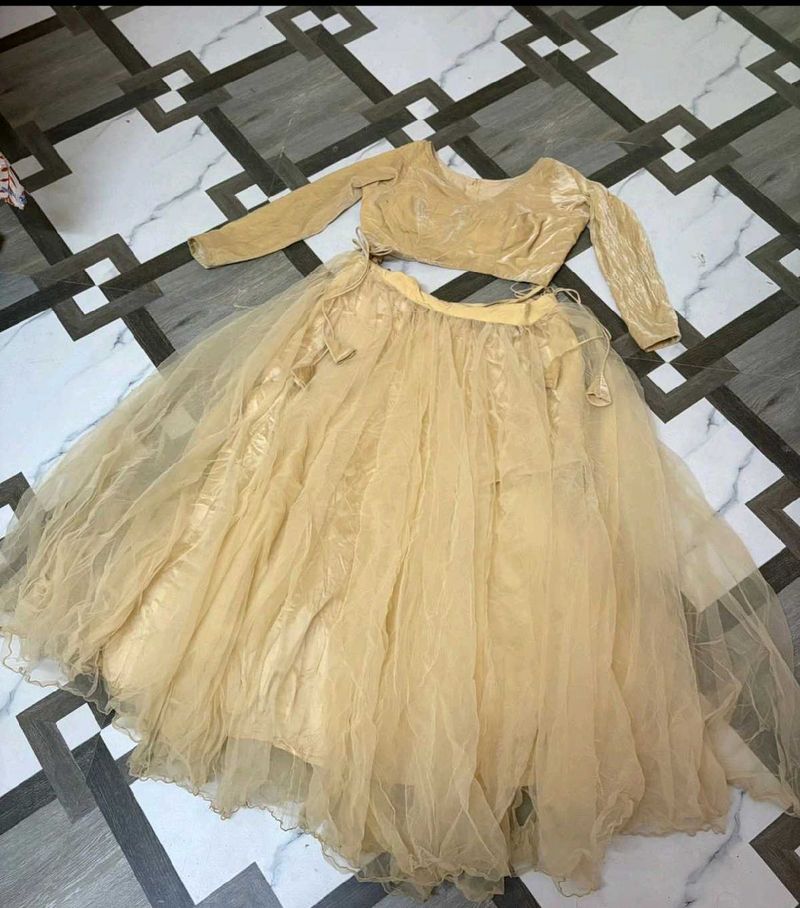 Beige Lehenga Set