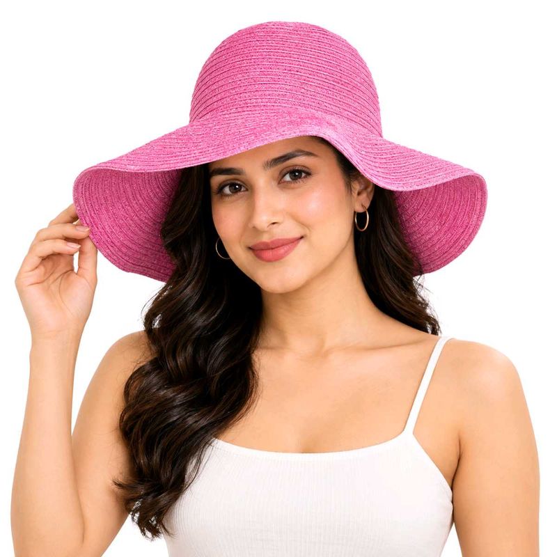 Chic Pink Straw Sun Hat