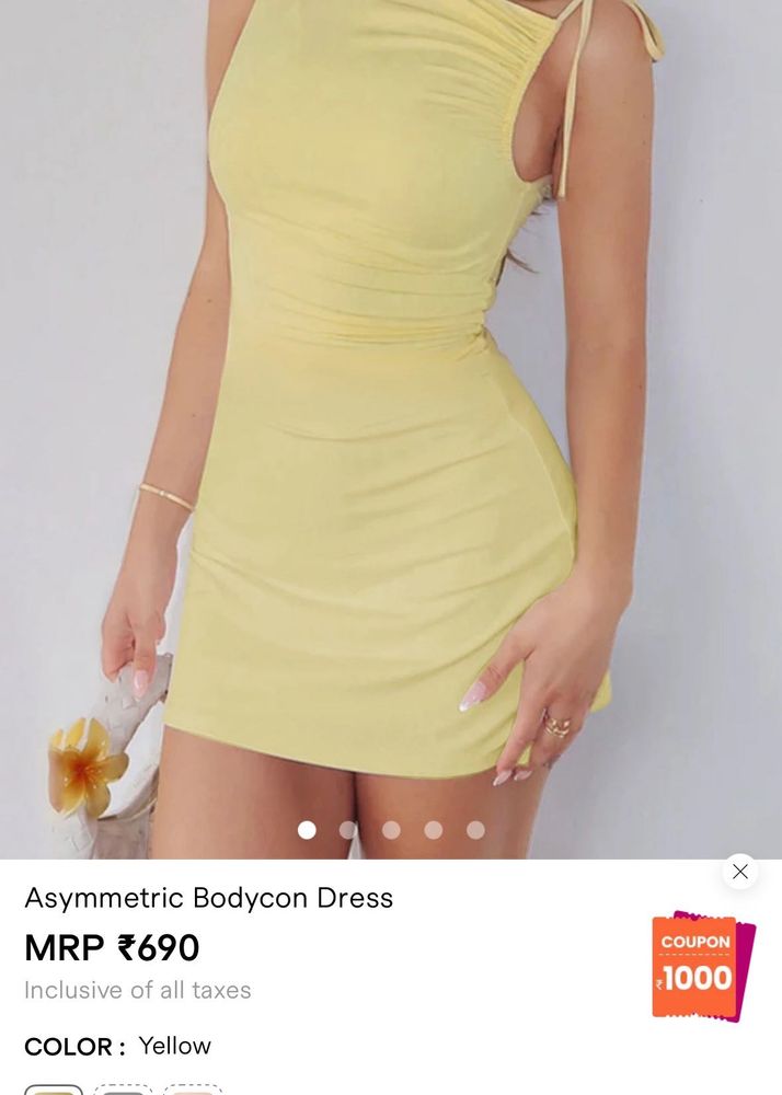Yellow Bodycon Mini Dress