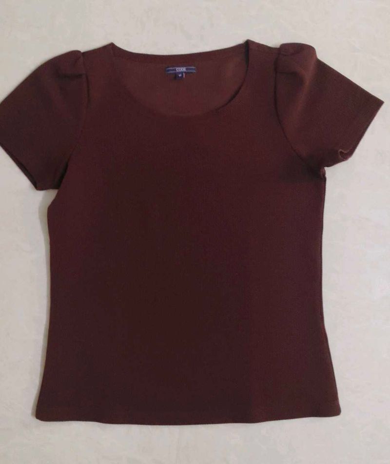 Maroon Puff Sleeve Top
