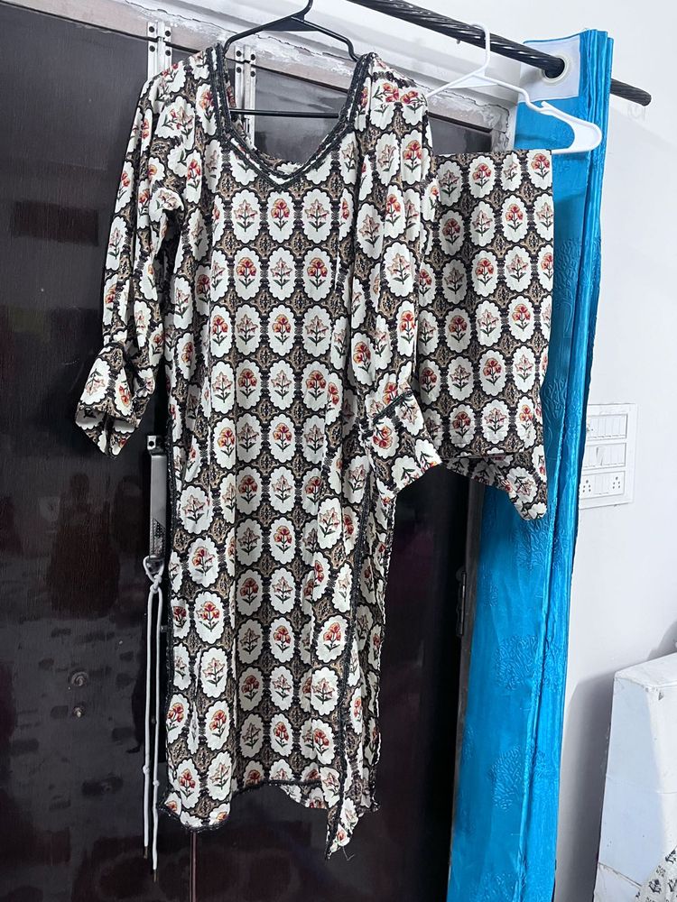 floral print kurta with salwar