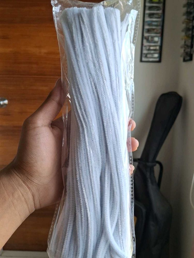 Bundle of White Pipe Cleaners