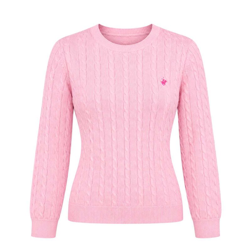 Pink Cable Knit Sweater