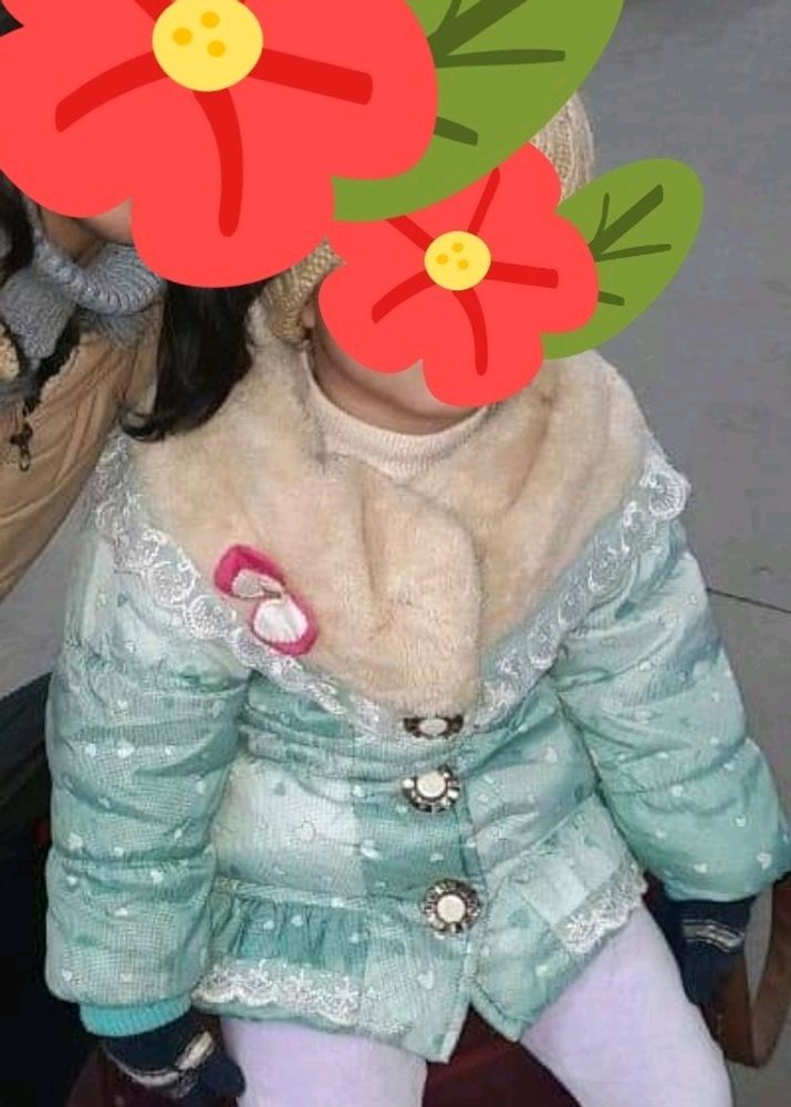 Bold And Elegant Girl Jacket With Soft Feather