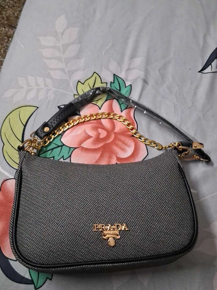 Prada Hobo Bag with Gold Chain