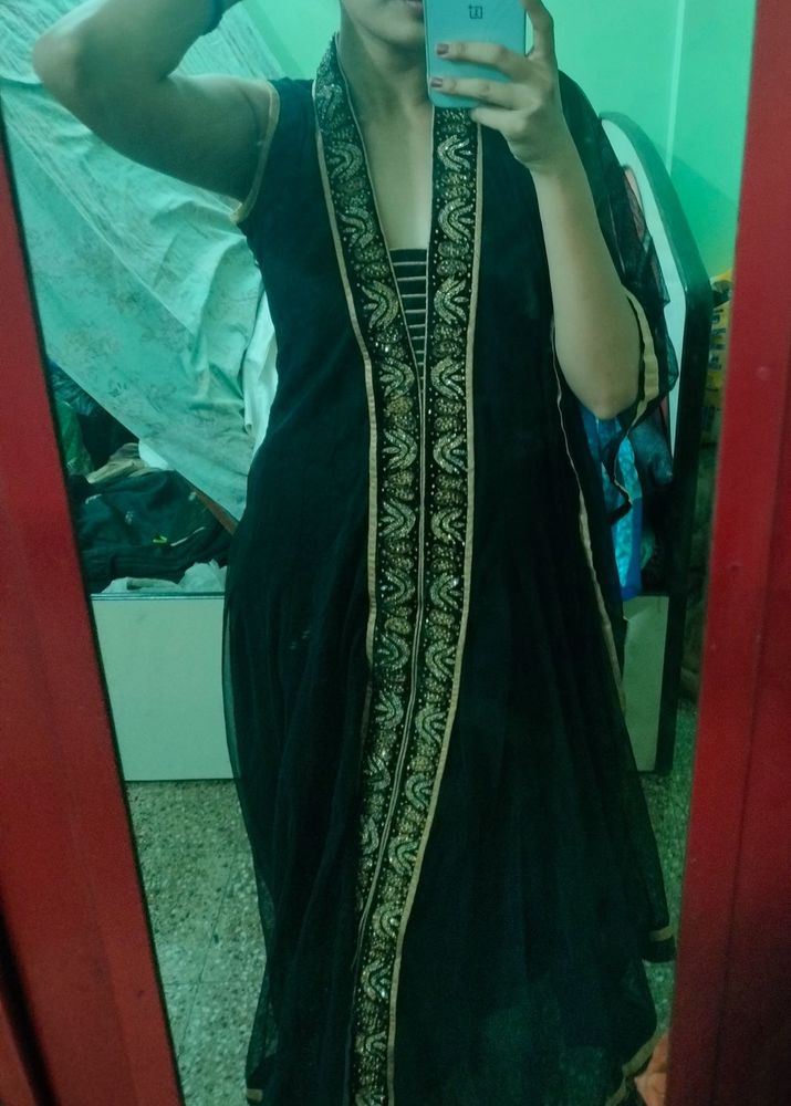 Black ethnic anarkali