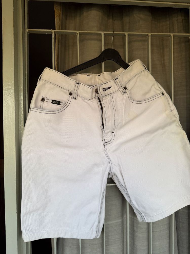 Lee White Denim Shorts