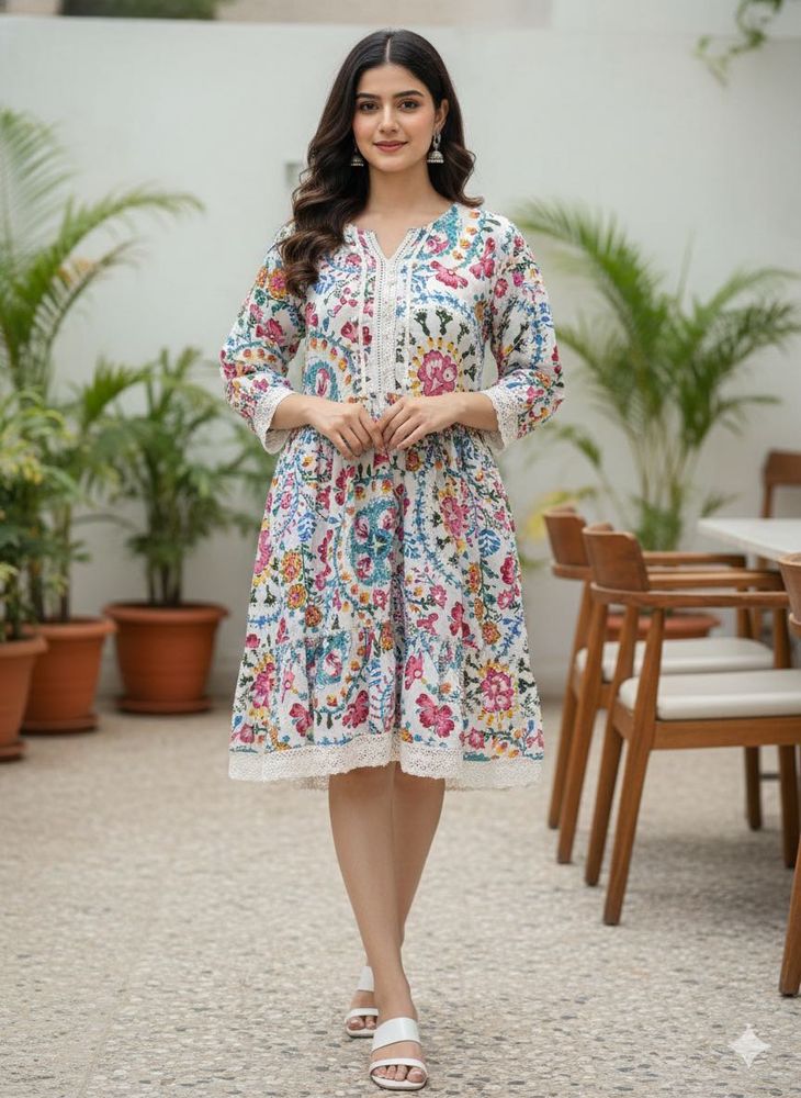 Floral Print Lace Dress