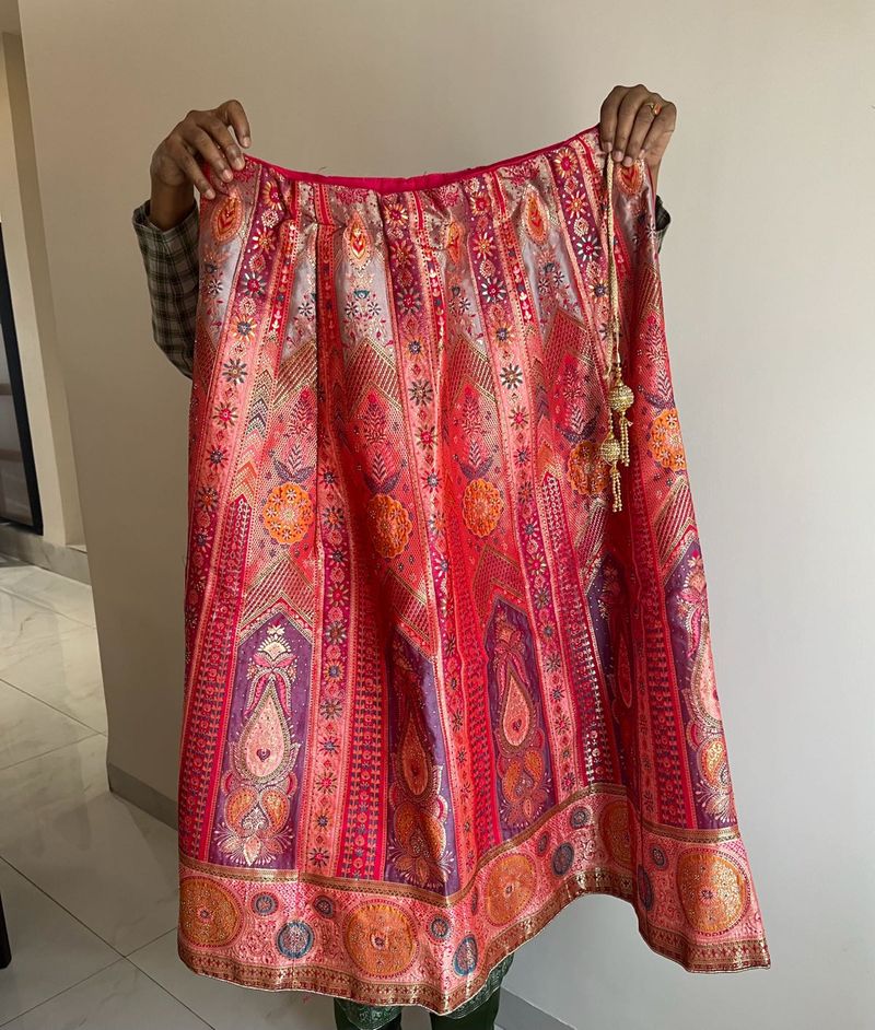 Vibrant Ethnic Lehenga Skirt with Dupatta