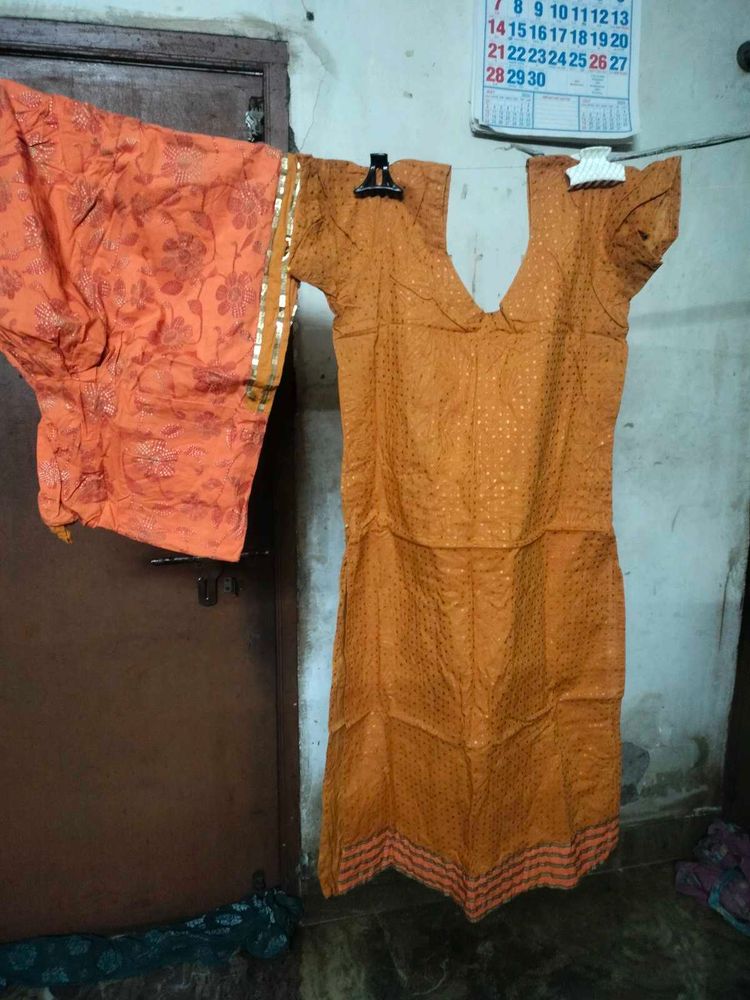 Orange Ethnic Kurta Set