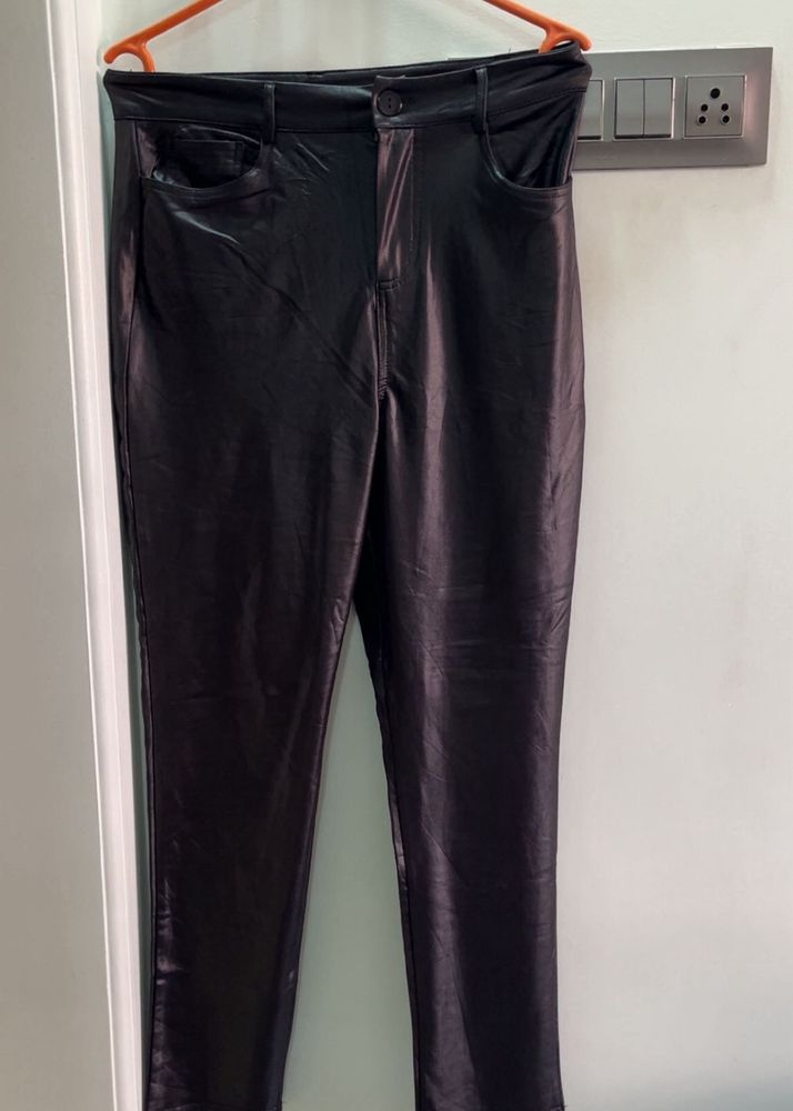 Black Faux Leather Pants