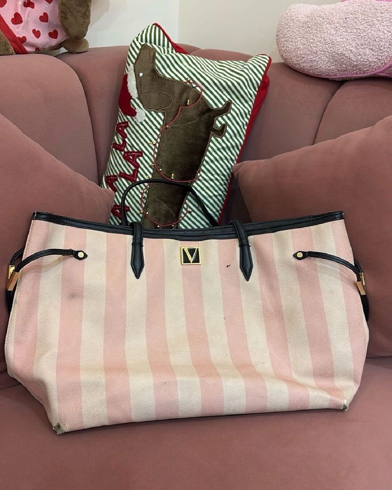 Victoria's Secret Pink Striped Tote Bag