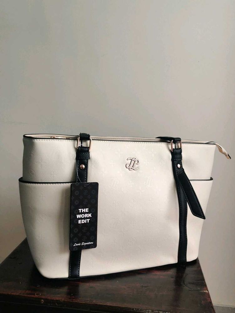 Lavie White Work Tote Bag