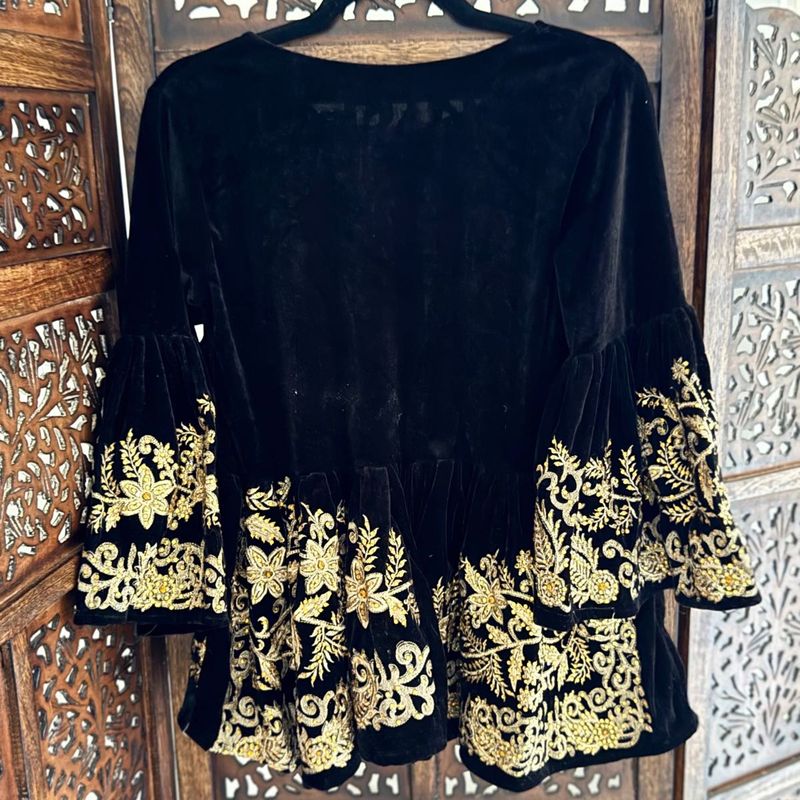 New Heavy Designer Velvet Festive Short Kurta