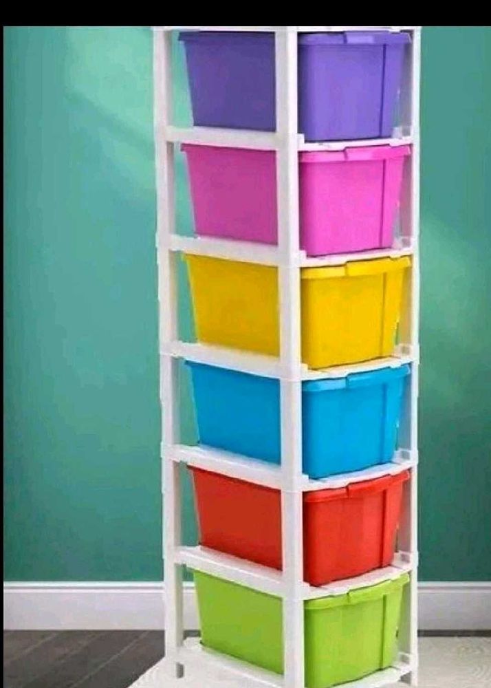 Multicolor Plastic Storage Drawers