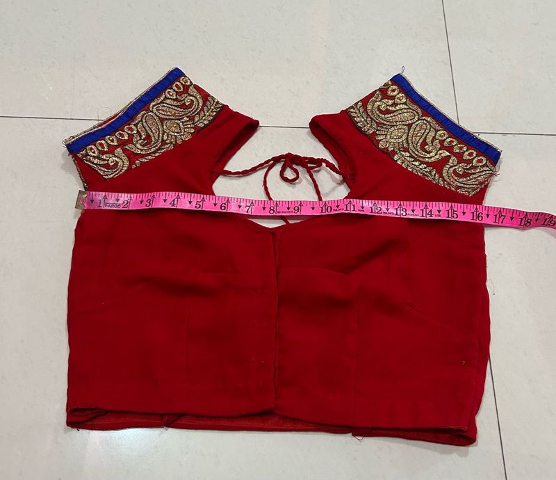 Red Embroidered Indian Blouse