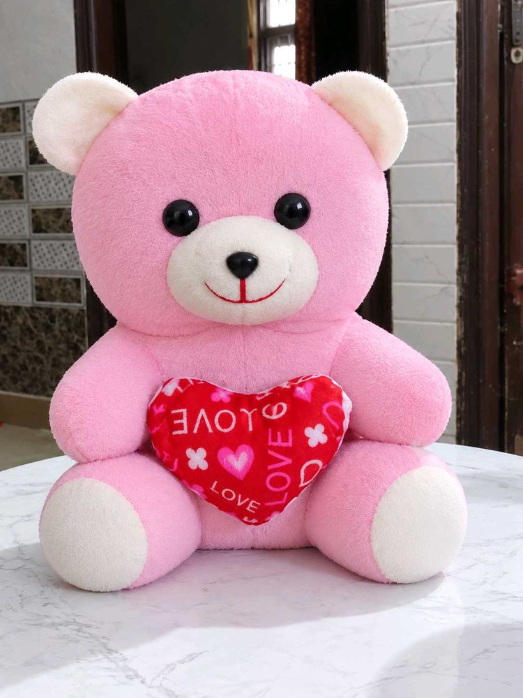 Cute Pink Teddy Bear with Heart