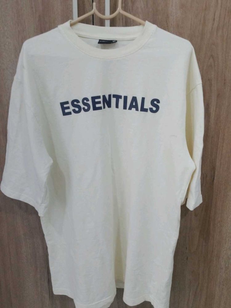 Cream "ESSENTIALS" T-Shirt