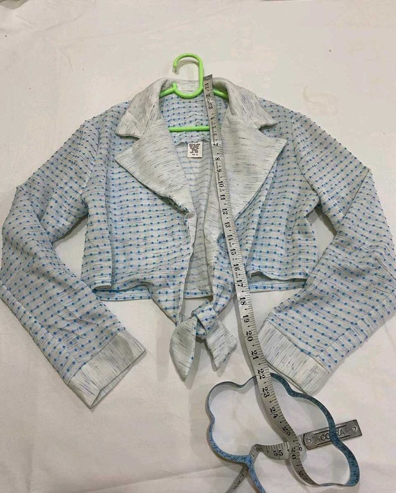 Stylish Cropped Tie-Front Jacket