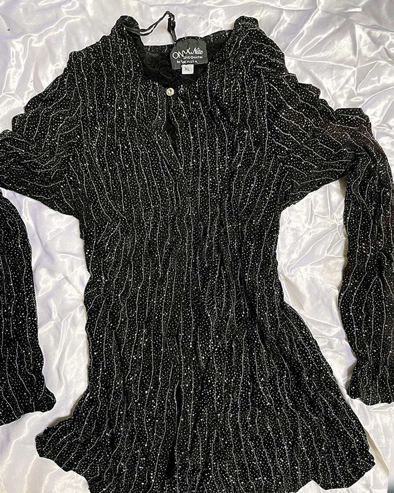 Sparkling Black Party coat jacket Dress