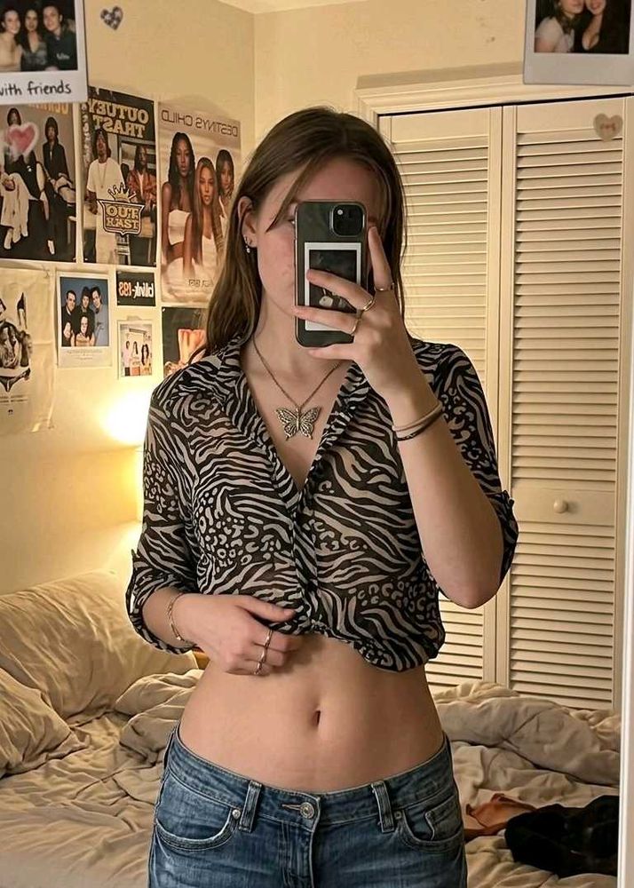 Sheer Animal Print Kimono Top