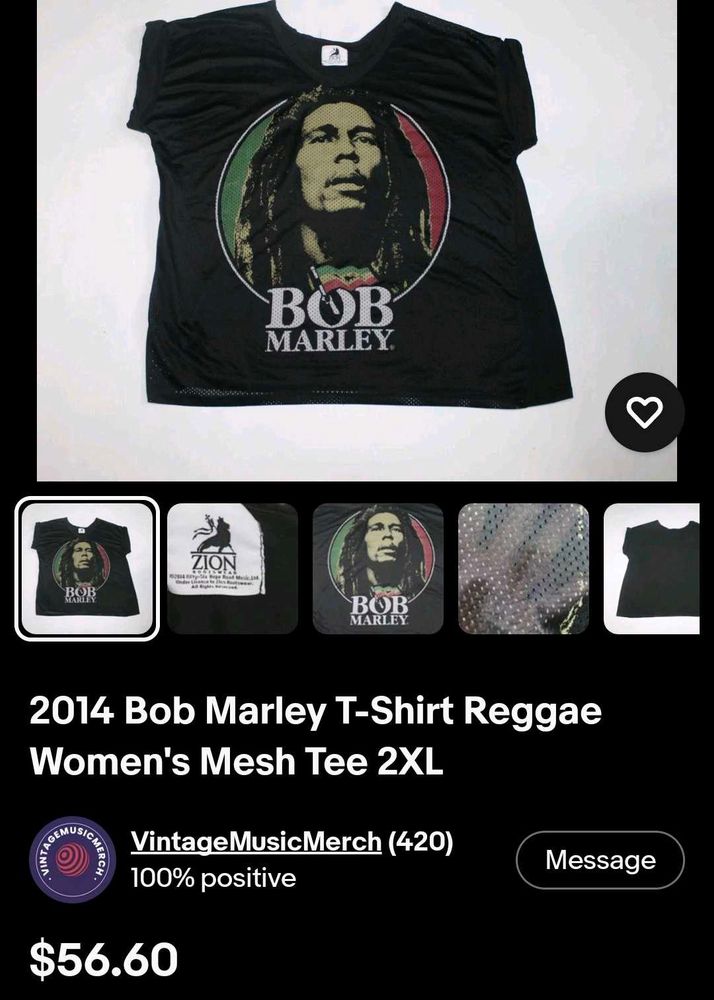 Bob Marley Reggae Mesh T-Shirt