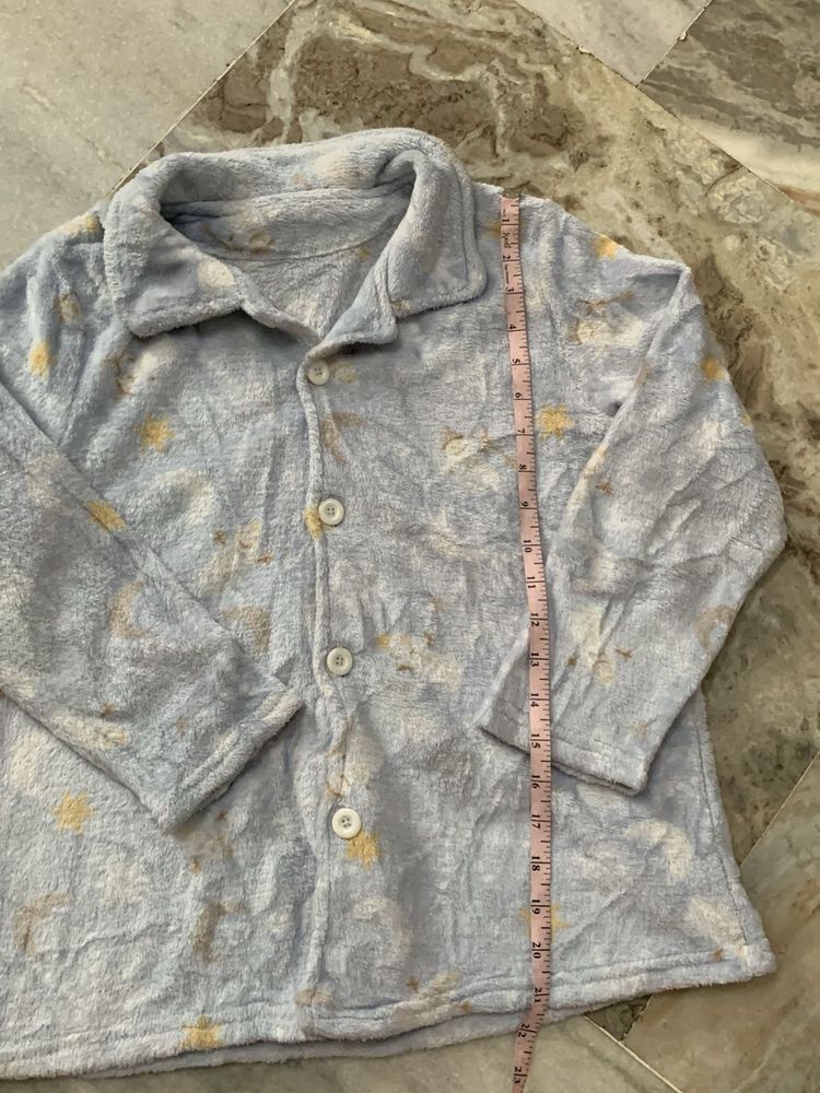 Cozy Blue Flannel Pajama Top