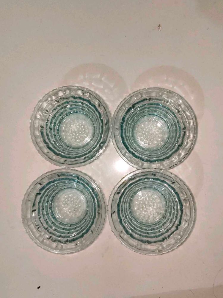 Set of 4 Vintage Glass Coasters