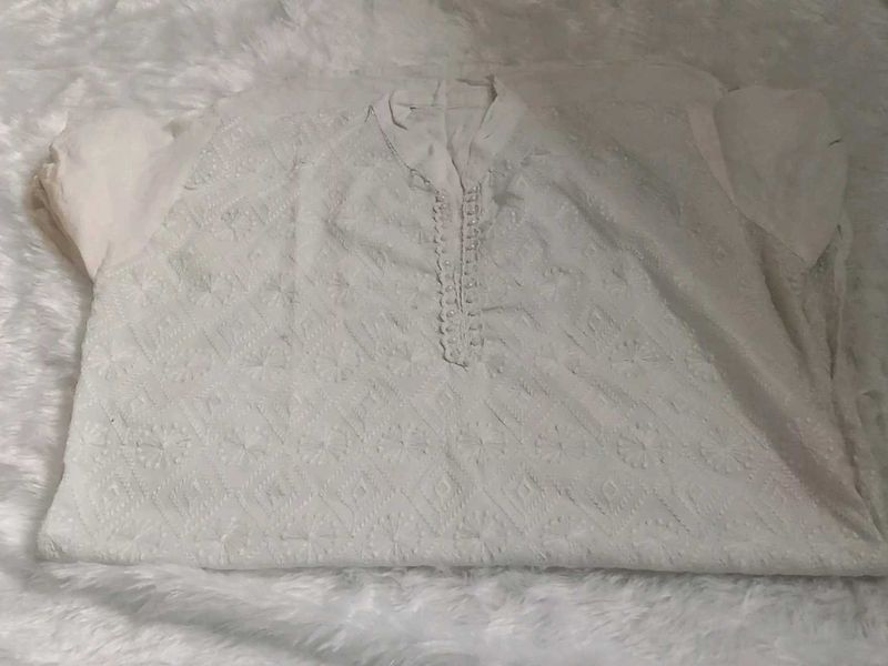 White Chikankari Kurta
