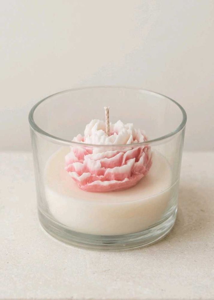 Floral Scented Candle in Glass Jar