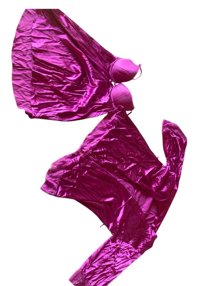 Pink Satin Lingerie Set